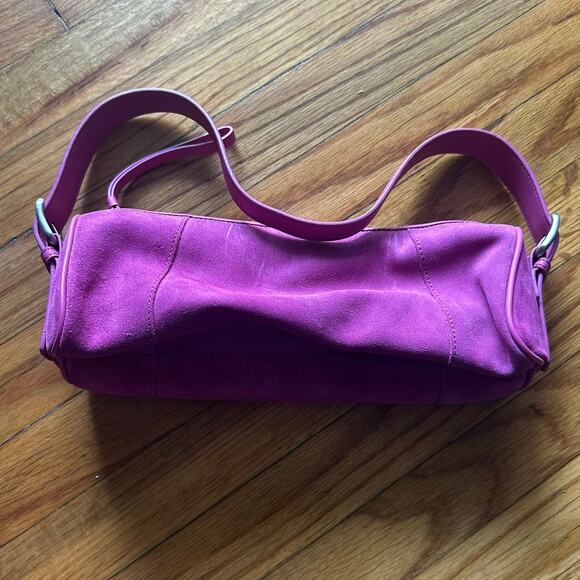 Vintage Ann Taylor Purple Suede Baguette Bag – Genuine Leather - Picture 2 of 8